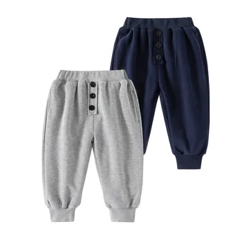 2023 חדש בסגנון קוריאני של בנים מכנסיים ארוכים עם שלושה אבזמים עבור סתיו כותנה סיטוני כותנה בגדי ילדים