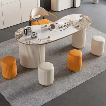 אבן צלחת שולחן כיסא-סט סלון מרפסת בבית דירות קטן מודרני פשוט משולב תה, שולחן להכנת תה השולחן