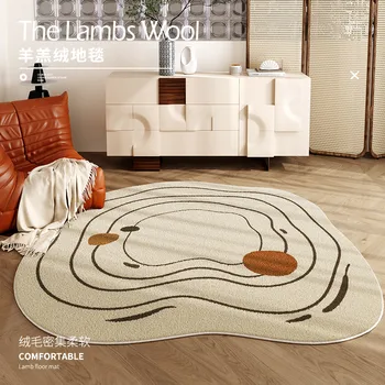 מודרני פשוט עיצוב חדר השינה קטיפה שטיח בצורת סדיר החלקה מחצלת שטח גדול שטיחים עבור הסלון בבית עובי השטיח טרקלין