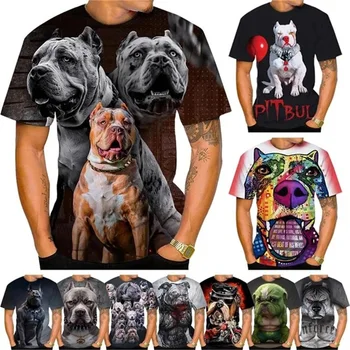 3D מודפס מחמד בולדוג חיה דפוס חולצה לגברים אופנה מצחיק האמריקאי הכלב בריון, טי חולצות Mens מקרית מנופחים Tshirts