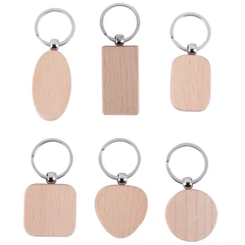 60 ריק עץ עץ מחזיק מפתחות עץ עשו זאת בעצמך מחזיק מפתחות מפתח תג אנטי-אבוד עץ אביזרים מתנה