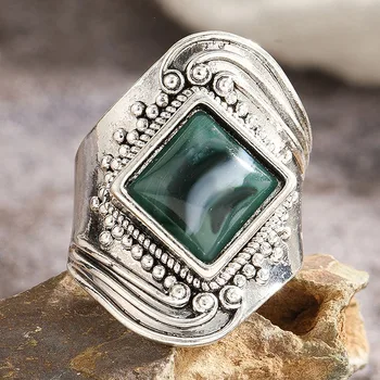 בוהמי סגנון אתני דמוית טבעת טורקיז סדרת טבעות גדולים עבור נשים אישית חופשה מסיבת וינטאג', תכשיטים, אביזרים