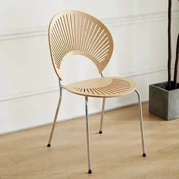 ש Aoliviya הרשמי החדש נורדי האוכל כיסא מעץ מלא בית קפה הכיסא משענת רטרו שולחן אוכל, כיסא פשוט Negotiati