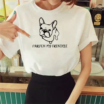 בולדוג צרפתי העליון נשים קומיקס Y2K מעצב טי נקבה יפנית harajuku בגדים