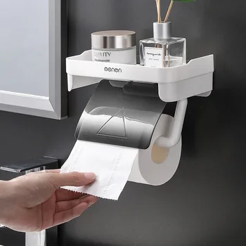 מחזיק נייר טואלט על הקיר WC גליל נייר אחסון ארון עם מדפים עמיד למים במטבח מחזיק נייר גליל מדף אביזרים