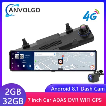 11inch 4G Dash cam Android 8.1 ניווט GPS התובע המחוזי DVRs המכונית מראה 1080P מצלמה כפולה לרכב מקליט וידאו מצלמה