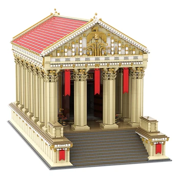 Gobricks MOC הרומית העתיקה מקדש דגם לבנים DIY העיר Street View הפנתיאון, מקדש אבני הבניין סט צעצועים חינוכיים מתנה