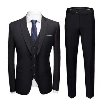 נהדר רשמית החליפה כפתורי חליפת העסקים מכנסיים ארוכים Slim Fit רשמית החליפה מפריד מתאים