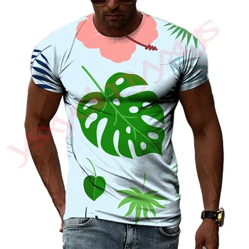 קיץ טרופי הדפסה דפוס מהיר יבש חולצת הטריקו של הגברים היפ הופ הדפסת 3D אישיות צוואר שרוול קצר בגדי האופנה