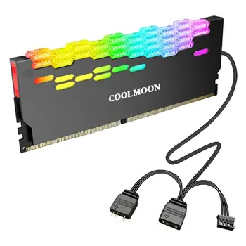 1pc Coolmoon רה-2 Ram Cooler יעילות גבוהה 5v Argb מודול זיכרון קירור אפקט אור שולחן העבודה במחשב זיכרון מגניב
