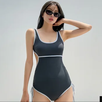 2024 חדש הגעה חזרה Bowknot עם שרוך אופנה Monokini סקסית חתיכה אחת לשחות חליפות De Trajes שירותים נשים החוף בבגד ים