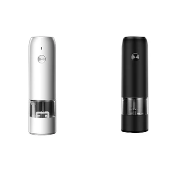 נטענת USB חשמלי מלח וגם מטחנת פלפל - LED אורות אוטומטית, מלח ופלפל מיל מטחנת להגדיר למילוי חוזר