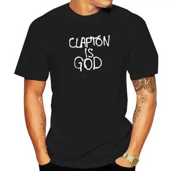 אריק קלפטון מוסיקה חולצת טריקו קלפטון הוא אלוהים - לבן על שחור בתוספת גודל חולצה 2018 גברים אופנה חולצה החוף מזדמנים חולצות טי