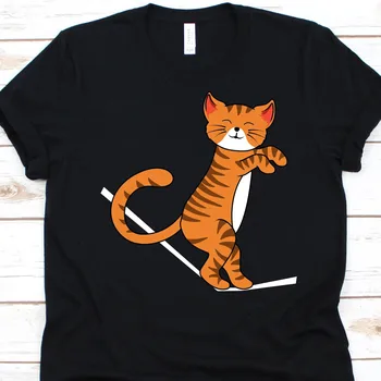 ללכת על חבל חתול חולצה Slackliner עיצוב דק הליכה חבל חבל בהליכה על חבל Slackwire המאהב