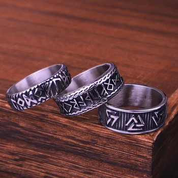 פאנק היפ הופ פשוט נירוסטה ויקינג רונה טבעת לגברים נשים ייחודית כמה קמע טבעת מסיבת תכשיטים סיטונאי מתנה