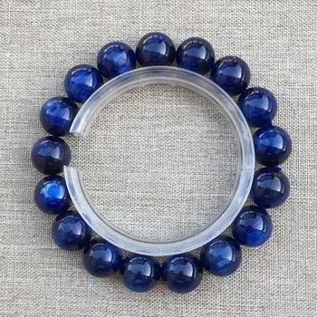טבעי כחול Kyanite סיבוב צמיד חרוזים תכשיטים למתוח עין חתול השפעה נשים גברים Kyanite 12mm 11mm 10 מ 