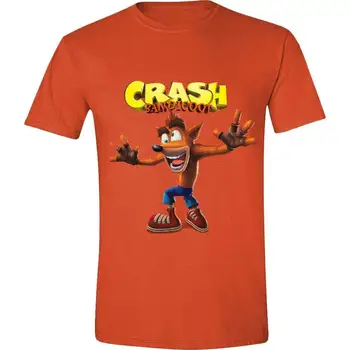 Crash Bandicoot פרצוף מצחיק חולצה אדומה M אדום