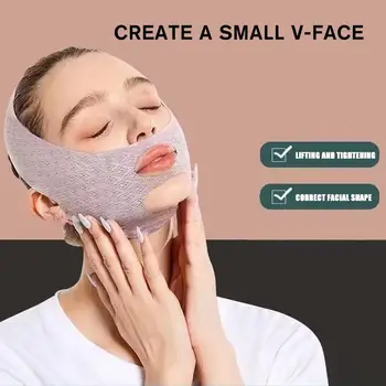 פלסטיק בפנים התחבושת V-פנים, הרמת הידוק התחבושת משפר את הסנטר הכפול של נשים המסכה עם קמטים הבריאות
