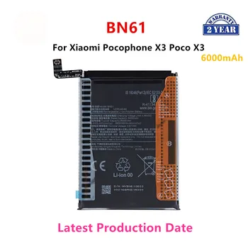 100% Orginal BN61 6000mAh סוללה עבור Xiaomi Pocophone X3 פוקו X3 טלפון החלפת הסוללות
