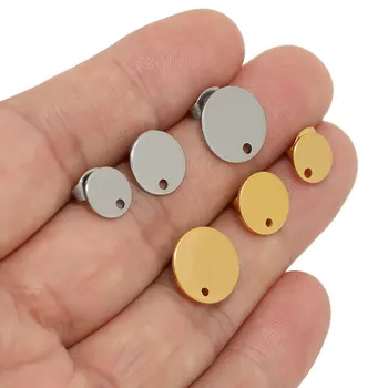 10pcs נירוסטה עגילים מחברים עגולים עגילים בסיס עבור Diy התכשיטים Supples בעבודת יד עגיל הגדרות