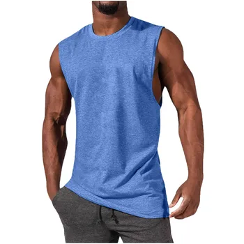 שריר הספורט של גברים מזדמן חולצת קיץ כושר מוצק של הגברים חולצה