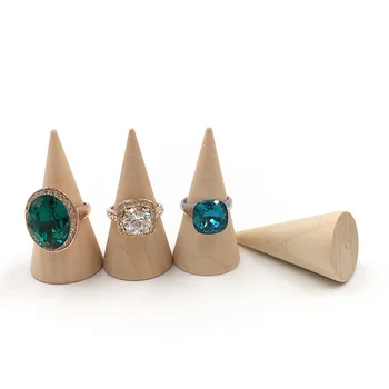 עץ טבעת מציג בצורת חרוט טבעת אצבע לעמוד תכשיטים לתצוגה עבור טבעות תכשיטים התערוכה הביתה תצוגת עיצוב קטן