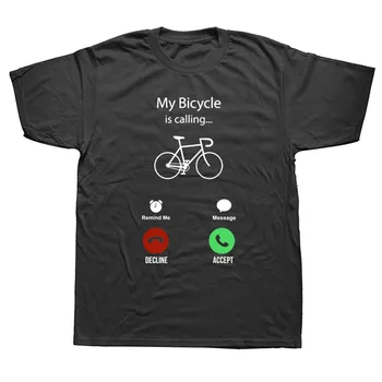 מצחיק האופניים שלי מתקשר חולצות כותנה, אופנת רחוב שרוול קצר O-צוואר Harajuku אופניים רכיבה על אופניים טי-שירט גברים
