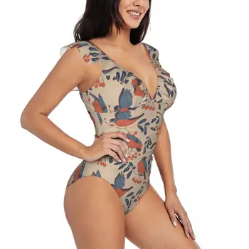 לפרוע 2023 נשים סקסי אחד חתיכות בגד ים בגדי ים נקבה בציר Bullfinches Monokini בגד ים Beachwear