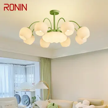רונין המודרנית אור ירוק התקרה תליון מנורה גופי עיצוב יצירתי נברשת הובילה הביתה השינה