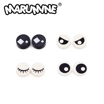 Marumine קריקטורה העיניים MOC לבנים דגם אביזרים 1x1 סיבוב אריחים ביטוי רגשי תואם 98138 אבני הבניין חלקים