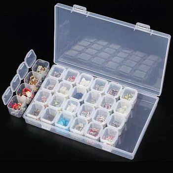 28 רשתות פלסטיק קופסא לאחסון תכשיטים חרוזים אחסון שקוף תא רפואה תיבת ארגונית להתאמה ארגונית