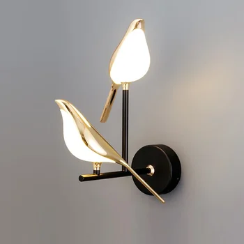 יצירתי LED אורות הקיר סגסוגת אלומיניום עורב ציפור פמוטים הביתה מקורה ליד המיטה בסלון עיצוב חדר השינה מנורות
