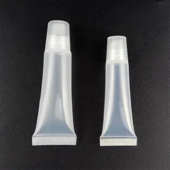 עמיד לסחוט צינורות שקופים קוסמטיים מיכלי פלסטיק ריקים בקבוקים נפרדים של שפתון קוסמטיים מכולות רעיל