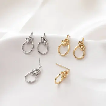 4PCS אישית חתיכים אוזן עגילים תכשיטים ממצאים רכיבי DIY פליז, זהב 14k מצופה אביזרים 9*17 מ 