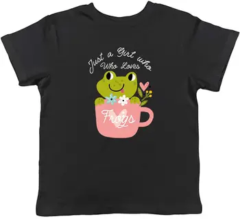 רק בחורה שאוהבת צפרדעים ילדים חולצת קרפדה ראשן ילדים בנות מתנה