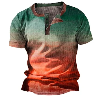 בציר 3D מודפס הנלי חולצות גברים מזדמנים אופנה אופנת רחוב מנופחים קצר שרוול חולצת גבר זכר Tees מקסימום בגדים 2023