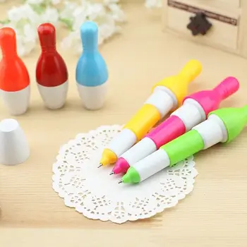 5 יח ' /הרבה חמוד צבעוני מצויר באולינג בצורת עט כדורי על נייר מכתבים של בית הספר & לציוד משרדי