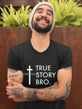 סיפור אמיתי אחי גברים Harajuku חולצה הצלב הנוצרי הדפסה הדתיות אופנת רחוב החולצה מזדמנים זכר Tees