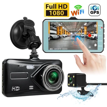 דאש מצלמת Full HD 1080P DVR המכונית WiFi רכב המצלמה כונן מקליט וידאו ראיית לילה אוטומטי הקופסה השחורה Dashcam GPS אביזרי רכב