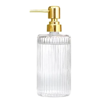 400Ml זכוכית בקבוק קרם לחץ על סוג בקבוק קרם סבון נוזלי בשירותים לאחסון הבקבוק.