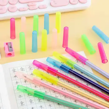 10pcs עיפרון כיסוי מגן כובע מגן מעורב צבע פלסטיק מכסה העט צבע העיפרון הרחבה בעט טיפ כיסוי מגן
