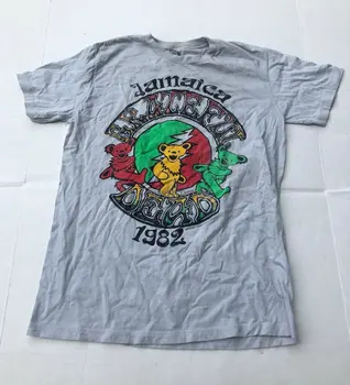 הדפסה 2011 ג ' מייקה 1982 גרייטפול דד להקת רוק טי חולצת דוב ראסטה בינוני