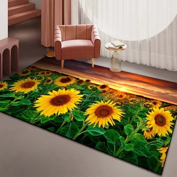 ים של פרחים, חמניות מודפס שטיח הרצפה Carpet15 גודל הסלון, חדר השינה ליד המיטה האמבטיה שטיח הרצפה באזור השטיח לעיצוב הבית
