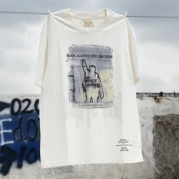היפ הופ Harajuku שטף טי-שירט גברים אמריקאים אופנת רחוב בציר גרפיטי גרפי 2023 חולצת טי קיץ כותנה הבלוי שרוול קצר