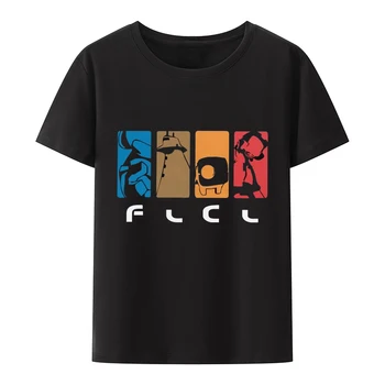 יפן אנימה FLCL חולצת גברים שרוול קצר מודאלית קלאסי אנימציה חולצת טי Managa אוהדים טי חולצות מתנה