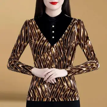 נשים סתיו חורף אופנה חדשה אלגנטי גבוהה הצוואר סוודר שרוול ארוך מזדמן צדדי מערבי יוממות נוח Y2K מקסימום