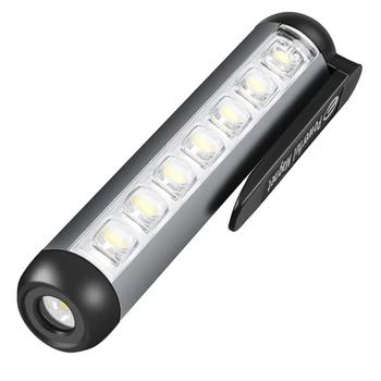 XPE מיני פנס LED עמיד למים פנס נטענת USB פנס + קוב המנורה חרוזים לפיד עם אטב מגנט