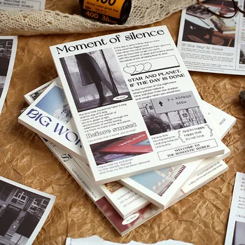 50 גיליונות רומנטי בסדרת Memo Pad יומן נייר רקע מגזין Clipbook מלאכה נייר, עיצוב אלבומים חומר נייר