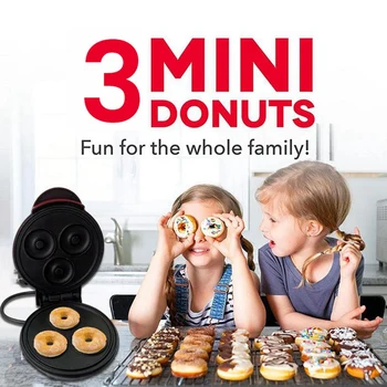 חשמלי סופגנייה מכונת שאינו מקל מצופה מטבח Donut Maker Mini 3 Donut Maker של הילד חטיפים, קינוחים ארוחת בוקר האיחוד האירופי Plug