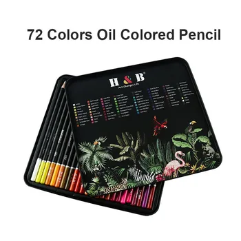 אמן הילדים ציור שמן צבעוני אמנות ציור מתנה הסט האחרון יצירתי עץ צבע העיפרון להגדיר אמנות 72 צבעוניים עיפרון להגדיר